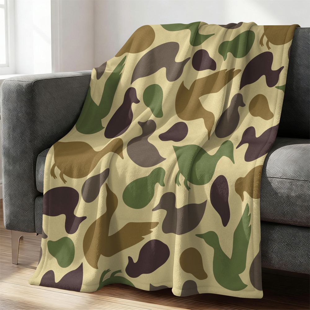 Duck Pattern Flannel Blanket S - Outdoor Hunting Blanket recension och pris